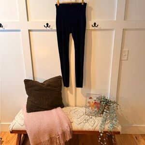 SPANX Navy Blue Velvet Velour Leggings